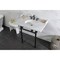 Kingston Brass 36 Carrara Marble Console Sink with Brass Legs, Marble WhiteMatte Black LMS36MB0 - alternate 2